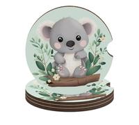 Koala - Sottobicchieri per auto, 6,6 cm, 4 pezzi, antiscivolo, universali, per portabicchieri dell'auto, set di accessori per interni dell'auto, unisex