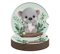 Koala - Sottobicchieri per auto, 6 pezzi, antiscivolo, universali, per portabicchieri, set di accessori per interni dell'auto, unisex