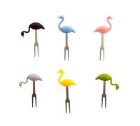 Koala Spain Spiedini in acciaio inox per alimenti, fenicotteri 3D in 6 colori (6 pezzi)