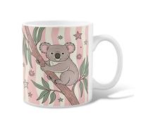 Koala, tazza da caffè in ceramica, divertente e fantasiosa, con eucalipto, stelle, pesca, con manico, ideale per amici, familiari, amanti, anziani, colleghi, 325 ml