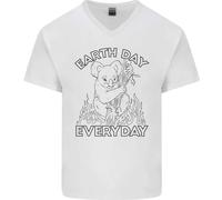 Koala Terra Giorno Quotidiano Climate Change Uomo Scollo A V Cotone T-Shirt