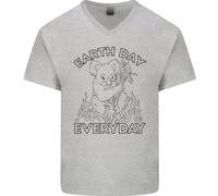 Koala Terra Giorno Quotidiano Climate Change Uomo Scollo A V Cotone T-Shirt