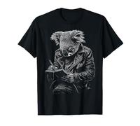Koala Tiene Libro Scrittura Motivo Animale Stampa Arte Koala Maglietta