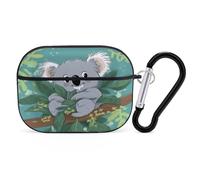 Koala Vine - Custodia protettiva antiurto per auricolari Airpods Pro di seconda generazione, con moschettone, anti-caduta, colore nero
