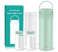 Koalababy Raffreddatore portatile per latte materno da 623,7 g, raffreddamento 24 ore con tecnologia Frost-Max, include 2 biberon per la conservazione del latte materno, refrigeratore isolato per