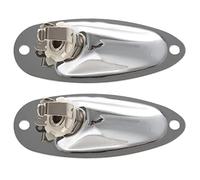 Koanhinn 2 pezzi barca chitarra jack 1/4 input uscita presa piastra prese 6,35 mm cromo argento per parti di chitarra stile Strat