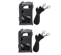 Koanhinn 2 pezzi per walkie talkie UV-5R -F8 walkie talkie case in pelle, Nero