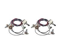 Koanhinn 2X Pickup per Chitarra Elettrica Lp Kit di Cavi Elettrici 2T2V 500K Pentole Interruttore Un 3 Vie con Jack per Humbucker Doppio Ricambio per Stile Les Pual, Cappuccio Nero