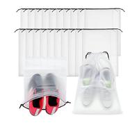Koanhinn 50 sacchetti per scarpe traslucidi per riporre i viaggi, sacchetti trasparenti con coulisse, organizer portatile, Trasparente.