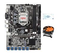 Koanhinn B75 12 GPU Mining Scheda Madre+CPU+Ventola di Raffreddamento+Grasso Termico 12 USB3.0 a PCIE1X LGA1155 2XDDR3 Slot SATA3.0 per BTC/ETH