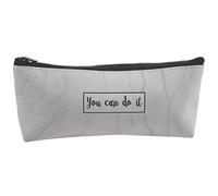 Koanhinn Borsa cosmetica in marmo, portapenne, borsa per il trucco, organizer in tela, borsa per matita con chiusura , portafogli carino portatile (), grigio., Du kannst es schaffen
