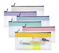 Koanhinn Confezione da 6 astucci trasparenti per trucco, astuccio trasparente, astuccio per matite, astuccio trasparente con chiusura