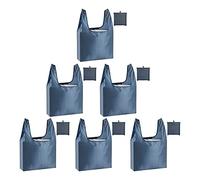 Koanhinn Grande acquisto riutilizzabile, lavabile, pieghevole, 6 pezzi, per alimenti, resistente, leggero, pieghevole, per regalo, grigio.