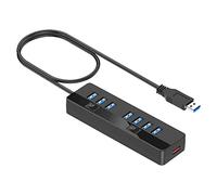 Koanhinn Hub USB One per sette multi-interfaccia USB 3.0 5 Gbps + porta di ricarica USB hub splitter espansione con 2 interruttori indipendenti