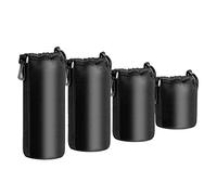Koanhinn Set di 4 custodie per lenti per fotocamera, misura piccola, media, grande e extra grande, per fotocamera DSLR, antiurto, Nero