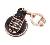 Koaudb Cover Completa Chiave Auto per BMW Mini Cooper Portachiavi Cover Soft TPU con Portachiavi Adatta per BMW MINI Cooper F54 Clubman F55 F56 F57 F60 Countryman 3 Pulsanti Smart Key (R-Mn-B)