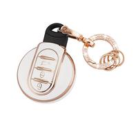 Koaudb Cover Portachiavi Auto per BMW Mini Cooper, Custodia Morbida in TPU con Portachiavi Adatta per BMW MINI Cooper F54 Clubman F55 F56 F57 F60 Countryman Chiave Smart a 3 Pulsanti (R-Mn-W)