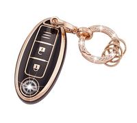Koaudb Custodia per Portachiavi Adatta per Nissan 350Z Qashqai Murano X-Trail Kicks Tiida Micra Pathfinder Note Juke - 3 Pulsanti, Morbida in TPU con Portachiavi (R-Nisn-3-B)