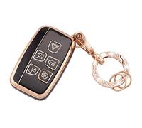 Koaudb Custodia per Portachiavi Auto 5 Bottoni TPU Custodia Protettiva con Portachiavi Adatta per LR4 Range Rover Sport Evoque Jaguar XF XJ XJL F-pace Smart Key Case Shell (R-Rov-B)