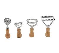 Koawensa Set di timbri per produttore di Raviolis - Taglierina per pasta e tamponi per stampa con manico in legno - per Las Ravioli, Pasta e gnocchi