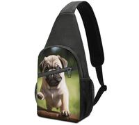 KOAYUBFC Borsa a tracolla per donne e uomini, borsa a tracolla per cuccioli di carlino, adatta per escursionismo, corsa, ciclismo e shopping