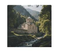 KOAYUBFC Cuscino quadrato per sedia da esterno, cuscino per sedia del monastero di Rila, adatto per mobili da patio, sedia da ufficio, pavimento, cortile, 38 x 35 x 3 cm