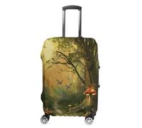 KOAYUBFC Foresta con fatine, farfalle elfi, copertura per valigie, approvata TSA, per valigie, elastica, lavabile, antigraffio, adatta per valigie, Foresta Con Fate Farfalle Elfi, M, Copertura della