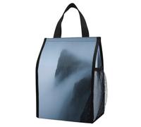 KOAYUBFC Mist on The Cliff - Borsa termica per il pranzo, capacità 12 l, con doppie tasche laterali, pieghevole, a prova di perdite, borsa termica riutilizzabile per picnic, lavoro, viaggi, ufficio