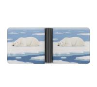 KOAYUBFC Portafoglio sottile compatto a due ante portafoglio in pelle con orso polare che riposa, portafogli minimalisti da uomo con porta carte di credito slot portamonete in pelle finestra ID unisex