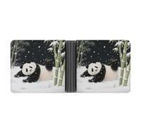 KOAYUBFC Portafoglio sottile compatto a due volte che gioca a panda gigante, portafogli minimalisti da uomo con porta carte di credito in pelle portamonete finestra ID unisex