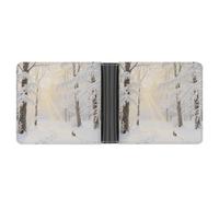 KOAYUBFC Portafoglio sottile compatto bifold Forest Rime portafogli in pelle, portafogli minimalisti da uomo con porta carte di credito in pelle portamonete finestra ID unisex