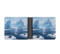 KOAYUBFC Portafoglio sottile compatto bifold Iceberg Ocean, portafogli in pelle minimalista, da uomo, con porta carte di credito, portamonete in pelle, finestra ID unisex