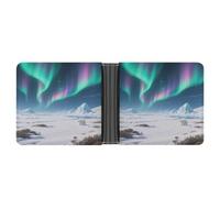 KOAYUBFC Portafoglio sottile compatto bifold Polar Wasteland portafogli in pelle, portafogli minimalisti da uomo con porta carte di credito in pelle portamonete finestra ID unisex