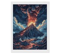 KOAYUBFC Raffigura un vulcano 5D Diamond Painting Kit per adulti principianti Grande pittura rotonda diamante arte fai da te Full Drill Diamond Dots Dipinti murali Gem Art per regalo Home Wall Decor