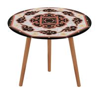 KOAYUBFC Tovaglia rotonda, copertura per tavolo rotondo, impermeabile, bordo elastico, con acqua di mare e scogliere di fiume, tovaglia Oxford impermeabile 100-130 cm