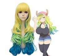 Kobayashi-San Chi No Maid Dragon Rukoa Onee Parrucca Quetzalcoatl Parrucca Cosplay Colori Misti Parrucca Ondulata Costumi