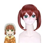 Kobayashi-san Chi No Maid Dragon Saikawa Georgie Parrucca Cosplay vino rosso con doppia coda di cavallo Festa in costume di Halloween Gioca parrucche