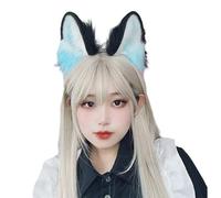 Kobeleen Cerchietto per capelli carino e realistico con orecchie di gatto, per Halloween, feste del Ringraziamento, cosplay
