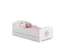 KOBI Letto Bambino Anna +SZU con cassetto portaoggetti 140x70 Principessa con Materasso