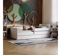 KOBI Letto per bambini Max | con cassetto, materasso, struttura | letto per una ragazza e un ragazzo | per la cameretta dei bambini | (140x70)