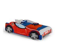 KOBI Letto per bambini SPIDERCAR 160x80, multicolore, motivo spiderman, supereroe, letto per cameretta, per ragazzi