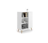 KOBI Libreria Fondi Piedi Legno Bianco