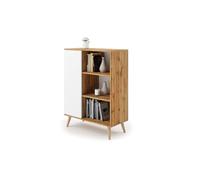 KOBI Libreria Fondi Piedi Legno Bianco
