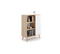 KOBI Libreria Fondi Piedi Legno Bianco