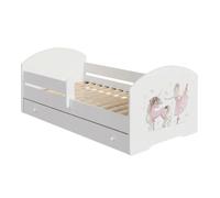 KOBI Lit Enfant LUK 140 x 70 avec Tiroir Motif Licorne