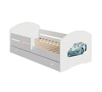 KOBI Lit Enfant LUK 140 x 70 avec Tiroir Motif Police