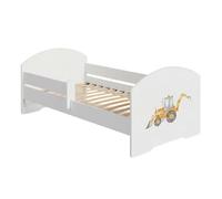 KOBI Lit Enfant LUK Blanc 160 x 80 motivo pelle mécanique