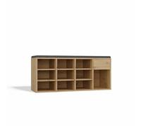 KOBI Scarpiera TALLIN con sedile, cassetto e scomparto alto - pratico mobile per il corridoio, 9 scomparti per scarpe e accessori, sedile imbottito, struttura resistente