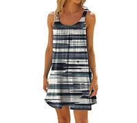 Kobilee Abito da Spiaggia Donna, Abito a Canotta Senza Maniche con Spalline - Taglie Comode Curvy da S a 2XL Copricostume Spiaggia Prendisole per Mare, Estate