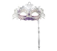 Kobilee maschera veneziana uomo, Maschere Veneziane con Bastone, Maschera Metallica, Assemblaggio Staccabile Maschera Carnevale, Ideale Mezzo Viso per Venezia e Il Fantasma dell'Opera